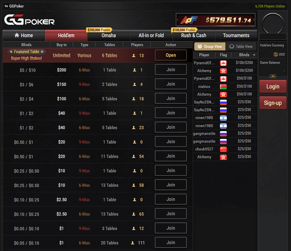 ggpoker poker lobby