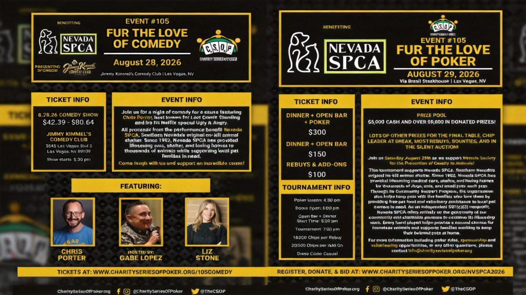 CSOP to Host Comedy Show and Poker Tournament for Homeless Pets