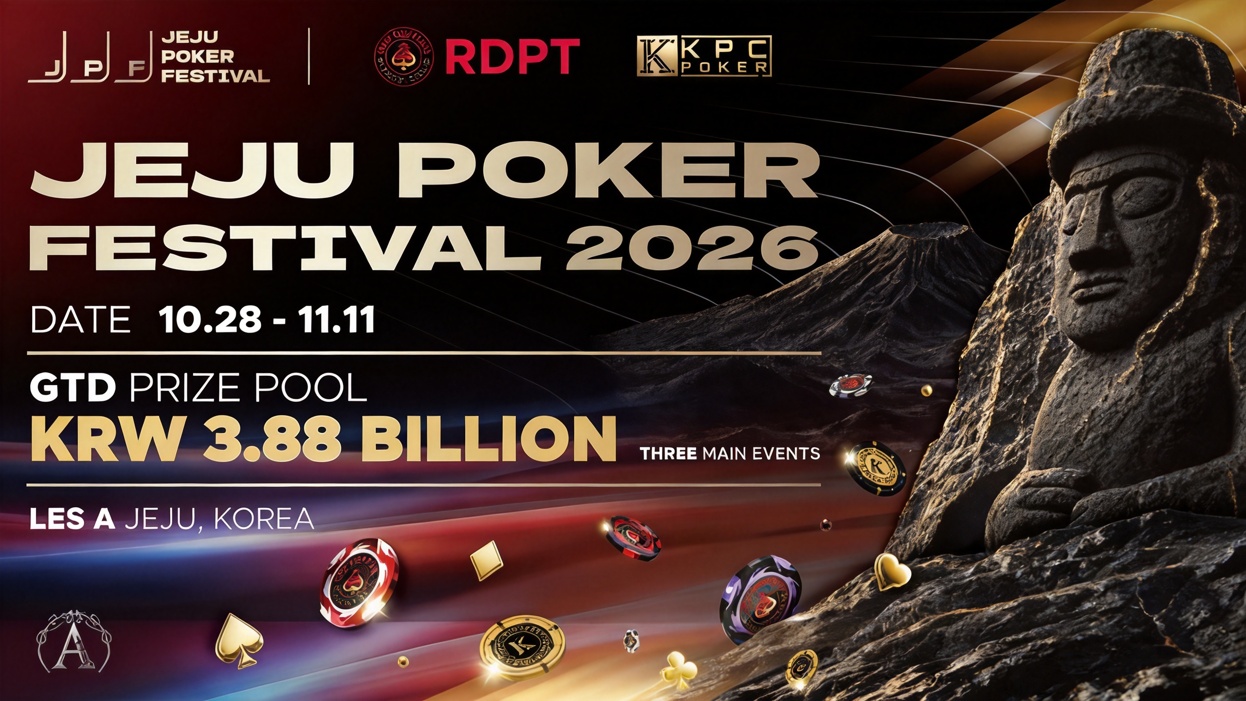 Jeju Poker Festival 2026 Expands to 123 Events, KRW 3.88 Billion Guaranteed