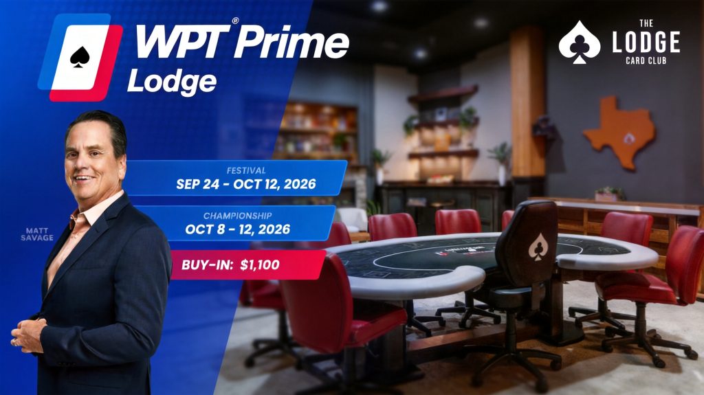 WPT Prime Returns to The Lodge Card Club Oct. 8 With $1 Million Guarantee