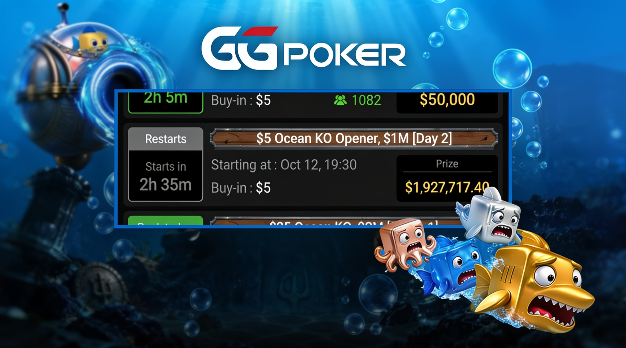 GGPoker's $5 Ocean KO Shatters World Record With 420,084 Entries